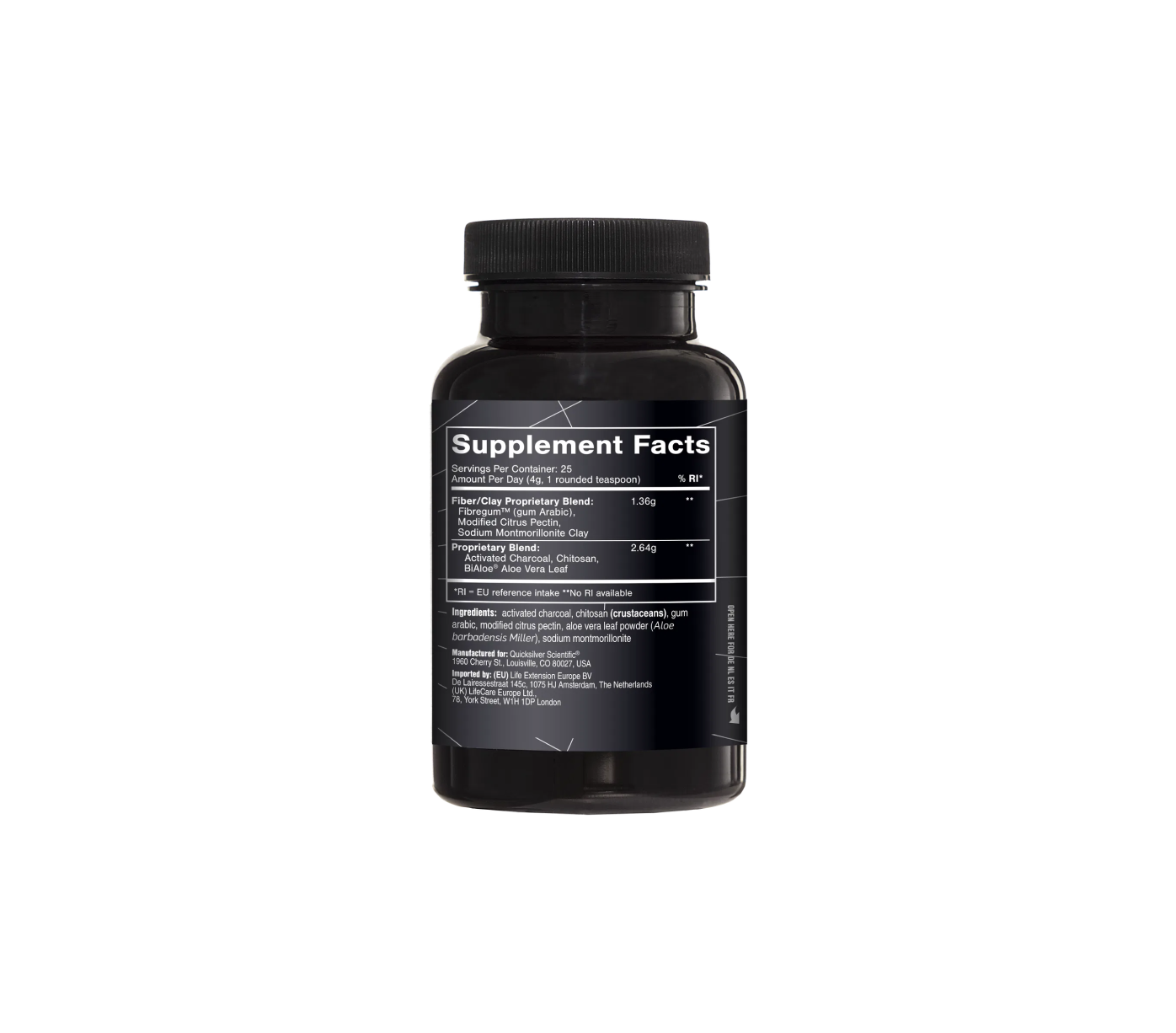 Quicksilver Scientific EU Ultra Binder, 100 g powder, for detoxification of toxins, facts